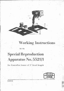 Zeiss Ikon Contaflex Accessories manual. Camera Instructions.